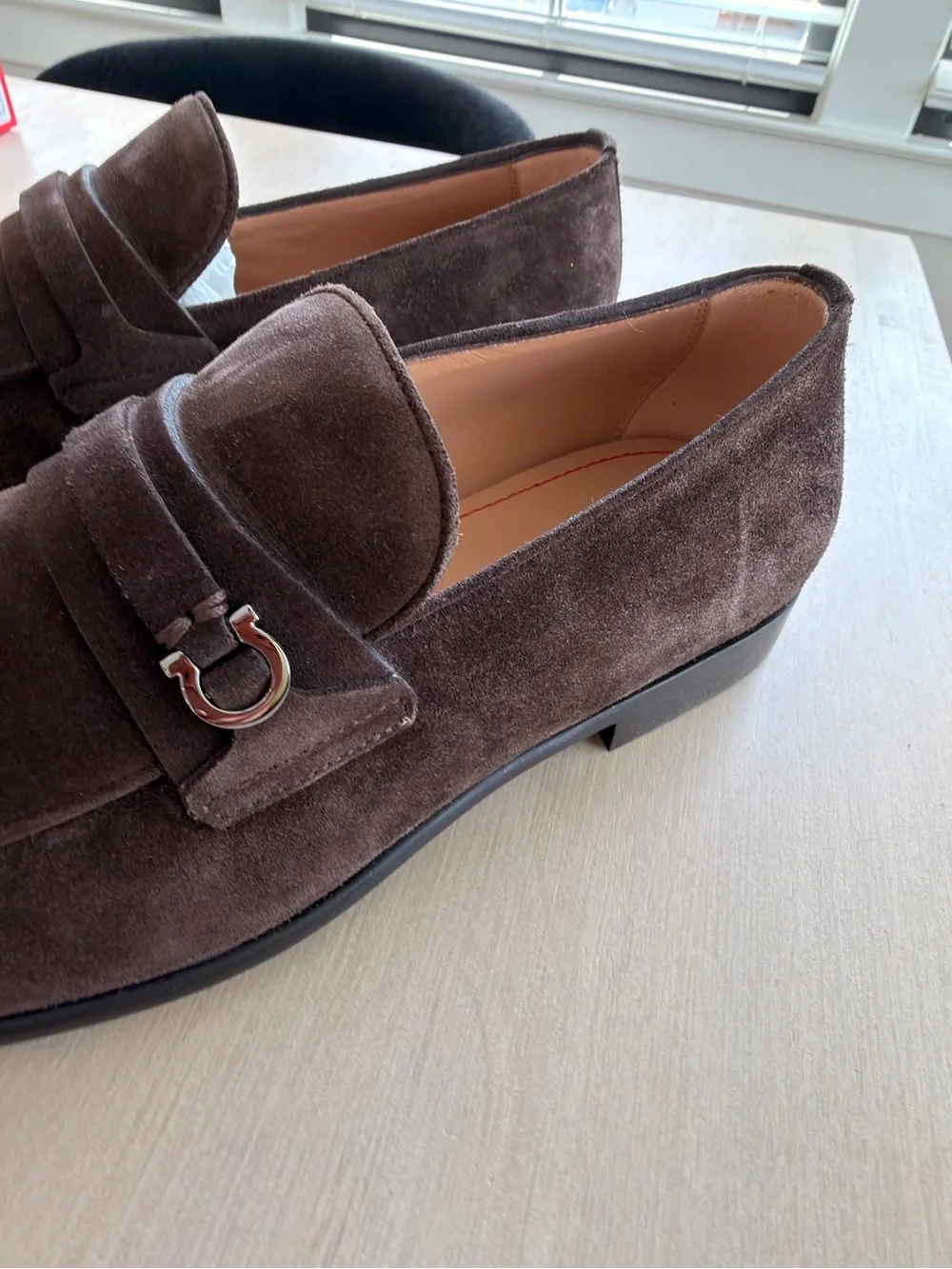 Salvatore Ferragamo Dark Brown Suede Bit Loafers - Size 9.5 EE